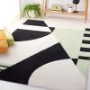 SAFAVIEH Rodeo Drive Collection Area Rug – 8′ Square, Gold, Handmade Mid-Century Modern Abstract Wool, Ideal for High Traffic Areas in Living Room, Bedroom (RD863A)(Black/Green)