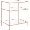 Safavieh Home Collection ACC6203 Accent Table, Rose Gold/Glass(Rose Gold)