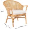 Safavieh Home Collection Dustin Rattan Cushion Accent Chair, Natural/White(Natural / White)