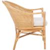 Safavieh Home Collection Dustin Rattan Cushion Accent Chair, Natural/White(Natural / White)