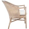 Safavieh Home Collection Dustin Rattan Cushion Accent Chair, Natural/White(White Washed / White)