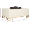 Safavieh Home Collection Julian Faux Ostrich Cream Tray Ottoman(Cream / Gold)