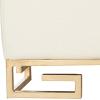 Safavieh Home Collection Julian Faux Ostrich Cream Tray Ottoman(Cream / Gold)