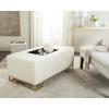 Safavieh Home Collection Julian Faux Ostrich Cream Tray Ottoman(Cream / Gold)