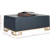 Safavieh Home Collection Julian Faux Ostrich Cream Tray Ottoman(Navy / Gold)