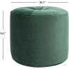 Safavieh Home Hawkem Light Grey Velvet Cylinder Ottoman(Emerald)