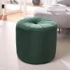 Safavieh Home Hawkem Light Grey Velvet Cylinder Ottoman(Emerald)