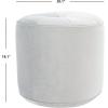 Safavieh Home Hawkem Light Grey Velvet Cylinder Ottoman(Light Grey)