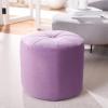 Safavieh Home Hawkem Light Grey Velvet Cylinder Ottoman(Lilac)