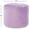 Safavieh Home Hawkem Light Grey Velvet Cylinder Ottoman(Lilac)
