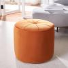 Safavieh Home Hawkem Light Grey Velvet Cylinder Ottoman(Orange)