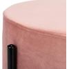 Safavieh Home Lisbon Glam Velvet Round Ottoman, Dusty Rose/Black(Dusty Rose / Black)