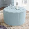 Safavieh Mercer Collection Faith Beige Nailhead Round Ottoman(Grey)