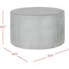 Safavieh Mercer Collection Faith Beige Nailhead Round Ottoman(Grey)