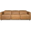 SAFAVIEH Couture – Doug Reclining Sofa – Brown Leather – USB Charging Port – Ideal for Living Room, Family Room, 107″ W x 42″ D x 30″ H (SFV2412A)(Brown)