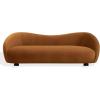 SAFAVIEH Couture – Jocelyne Sofa – Modern Curved Design – Brown Velvet & Walnut – Ideal for Living Room, Family Room, 85″ W x 36.8″ D x 30″ H (SFV7519A)(Brown/Walnut)