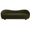 SAFAVIEH Couture – Jocelyne Sofa – Modern Curved Design – Brown Velvet & Walnut – Ideal for Living Room, Family Room, 85″ W x 36.8″ D x 30″ H (SFV7519A)(Walnut/Dark Green)