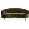 SAFAVIEH Couture – Primrose Curved Sofa – Olive Green Chenille Upholstery – Ideal for Living Room, Family Room, 89.4″ W x 44″ D x 33″ H (SFV4715G)