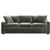SAFAVIEH Couture – Vasquez 3-Seat Sofa – Dark Green Chenille Upholstery – Ideal for Living Room, Family Room, 92″ W x 37.5″ D x 34.3″ H (SFV6119A)(Dark Green)