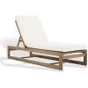 SAFAVIEH Couture Outdoor Collection Saint Vincent Natural/Beige Cushion Solid Wood Chaise Lounge Chair