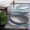 SAFAVIEH Hollywood Collection Area Rug – 5’3″ x 7’6″, Grey & Blue, Mid-Century Modern Design, Non-Shedding & Easy Care, Ideal for High Traffic Areas in Living Room, Bedroom (HLW766F)(Grey/Turquoise)