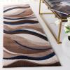 SAFAVIEH Hollywood Collection Area Rug – 5’3″ x 7’6″, Grey & Blue, Mid-Century Modern Design, Non-Shedding & Easy Care, Ideal for High Traffic Areas in Living Room, Bedroom (HLW766F)(Beige/Blue)