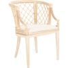 SAFAVIEH Home Collection – Carlotta Natural Rattan Arm Chair with White Cotton Cushion, Coastal Bistro Accent Chair for Dining, Living Room, Bedroom or Office (SEA4013B)(Natural/White Washed)