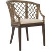 SAFAVIEH Home Collection – Carlotta Natural Rattan Arm Chair with White Cotton Cushion, Coastal Bistro Accent Chair for Dining, Living Room, Bedroom or Office (SEA4013B)(Greige / White)