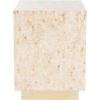 SAFAVIEH Home Collection – Juno Rectangle Mosaic Faux Mother of Pearl Side Table, Modern Luxe Accent Table with Gold Base, Fully Assembled (TRB1009A)