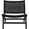 SAFAVIEH Home Collection – Luna Brown & Cognac Leather Woven Accent Chair, Solid Wood Frame, Contemporary Lounge Chair, Fully Assembled (ACH1002B)(Black / Black)