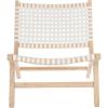 SAFAVIEH Home Collection – Luna Brown & Cognac Leather Woven Accent Chair, Solid Wood Frame, Contemporary Lounge Chair, Fully Assembled (ACH1002B)(White / Natural)