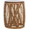SAFAVIEH Home Collection – Maui Honey Brown Wash Rattan Drum Accent Table, Fully Assembled, Coastal Modern Design (STL6500B)(Honey Brown Wash)