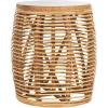 SAFAVIEH Home Collection – Maui Honey Brown Wash Rattan Drum Accent Table, Fully Assembled, Coastal Modern Design (STL6500B)(Natural)