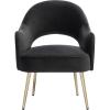 SAFAVIEH Home Collection Dublyn Black Velvet/Gold Accent Chair(Black)
