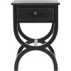 SAFAVIEH Home Collection Maxine Walnut Brown 1-Drawer Accent Table Nightstand Bedside Accent Table (Fully Assembled)(Black)