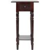 SAFAVIEH Home Collection Sabrina Cherry Side Table with Drawer(Dark Cherry)