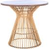 SAFAVIEH Home Collection Whent Coastal Grey White Wash and Black Round Accent Table(Natural / Black)