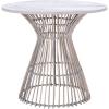 SAFAVIEH Home Collection Whent Coastal Grey White Wash and Black Round Accent Table(White Washed / Black)