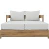SAFAVIEH Outdoor – Kento Daybed – Oak Solid Wood & Ivory Cushion – Weather Resistant – Ideal for Deck, Patio, Backyard, 51.6″ W x 63.4″ D x 23.2″ H (PAT7100B)(Oak/Ivory)