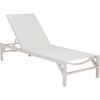 SAFAVIEH Outdoor – Stanley Chaise Lounge Chair – White Aluminum & Textilene, Adjustable Backrest, Weather Resistant for Deck, Patio, Backyard, Poolside, 78.7″ W x 26.7″ D x 13.9″ H (PAT7559B)(White/White)