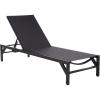 SAFAVIEH Outdoor – Stanley Chaise Lounge Chair – White Aluminum & Textilene, Adjustable Backrest, Weather Resistant for Deck, Patio, Backyard, Poolside, 78.7″ W x 26.7″ D x 13.9″ H (PAT7559B)(Black/Black)