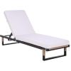 SAFAVIEH Outdoor Patio Furniture Collection – Arman Black & Black Lounger with Cushion, Adjustable Outdoor Reclining Chaise (PAT7558A)(Black/White)
