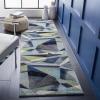 SAFAVIEH Porcello Collection Area Rug – 9′ x 12′, Light Grey & Orange, Modern Abstract Design, Non-Shedding & Easy Care, Ideal for High Traffic Areas in Living Room, Bedroom (PRL6940F)(Grey/Blue)