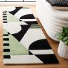 SAFAVIEH Rodeo Drive Collection Area Rug – 8′ Square, Gold, Handmade Mid-Century Modern Abstract Wool, Ideal for High Traffic Areas in Living Room, Bedroom (RD863A)(Black/Green)