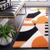 SAFAVIEH Rodeo Drive Collection Area Rug – 8′ Square, Gold, Handmade Mid-Century Modern Abstract Wool, Ideal for High Traffic Areas in Living Room, Bedroom (RD863A)(Ivory/Rust)
