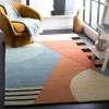 SAFAVIEH Rodeo Drive Collection Area Rug – 8′ Square, Gold, Handmade Mid-Century Modern Abstract Wool, Ideal for High Traffic Areas in Living Room, Bedroom (RD863A)(Gold)