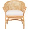 Safavieh Home Collection Dustin Rattan Cushion Accent Chair, Natural/White(Natural / White)