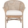 Safavieh Home Collection Dustin Rattan Cushion Accent Chair, Natural/White(White Washed / White)