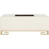 Safavieh Home Collection Julian Faux Ostrich Cream Tray Ottoman(Cream / Gold)