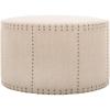 Safavieh Mercer Collection Faith Beige Nailhead Round Ottoman(Beige)